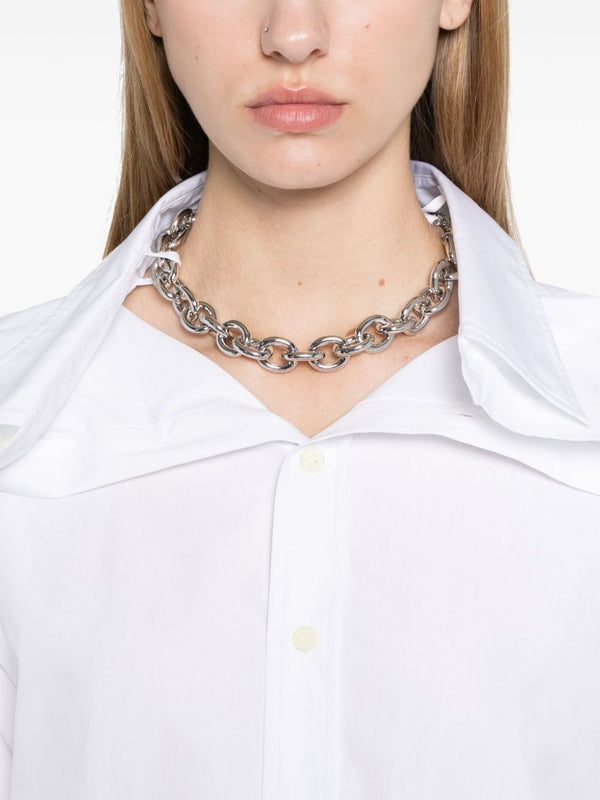 ドレープディテールコットンシャツ