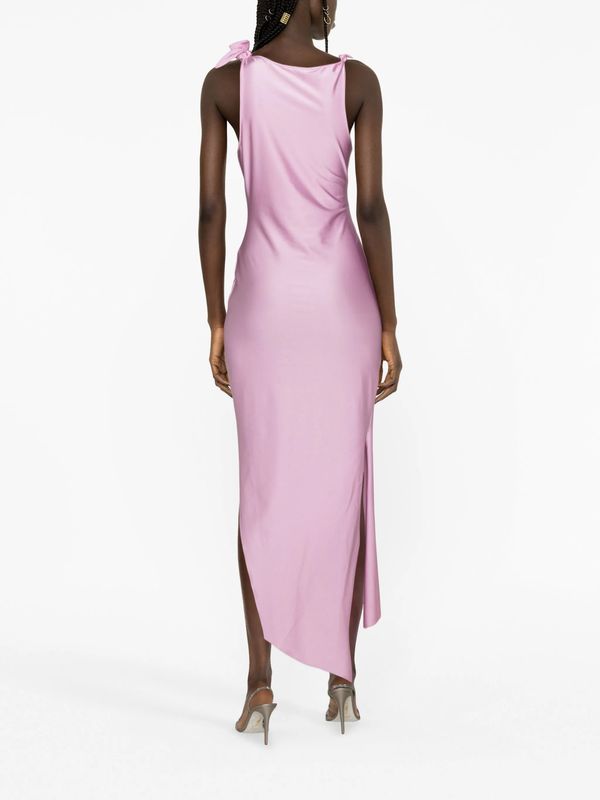 Asymmetric Flower Sleeveless Long Dress