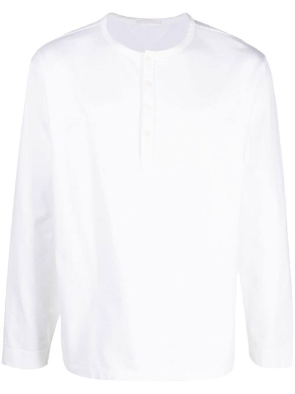 White Henley Neck T-Shirt