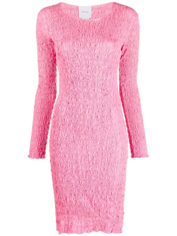 Pink Smocking Long Sleeve Dress