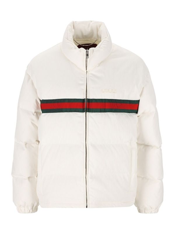 Web Stripe High-neck Padded Jacket