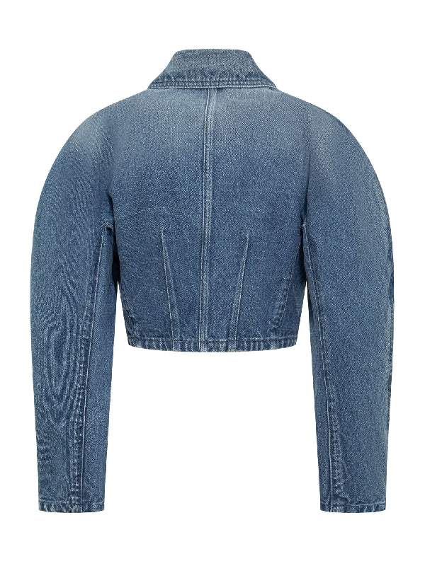 Washed Crop Denim Jacket