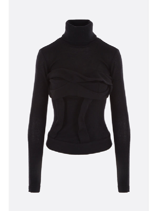 Black Turtleneck Wool Knit