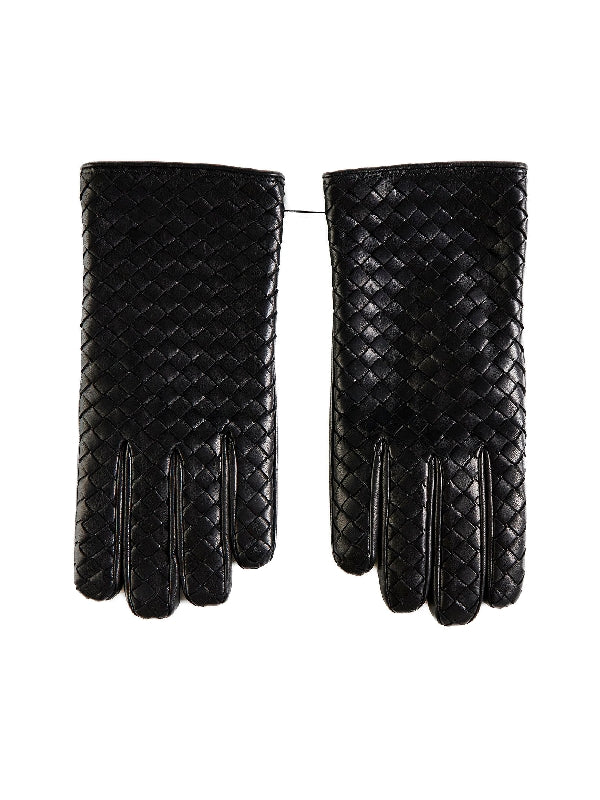 Intrecciato Leather Gloves