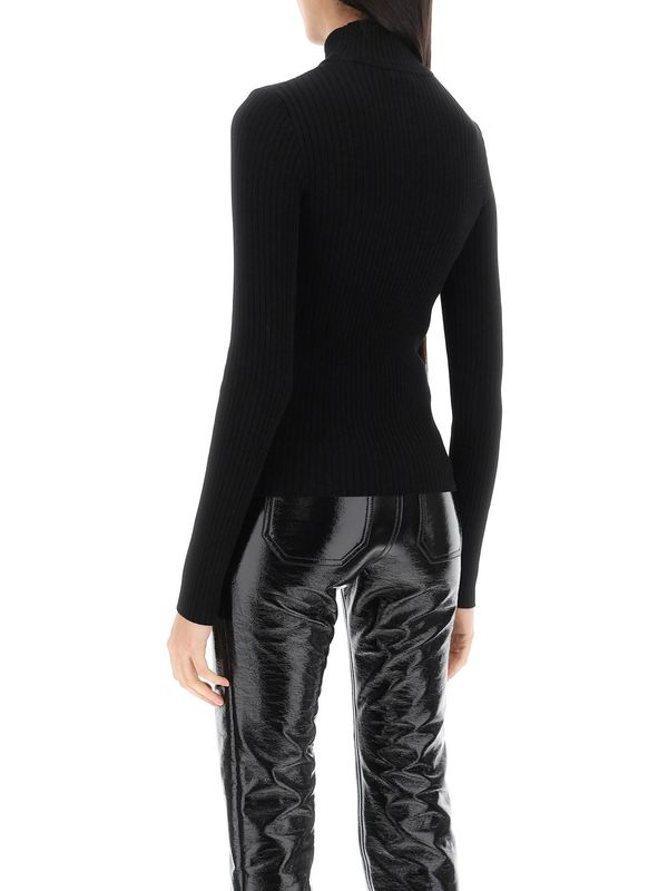 Re-Edition Logo Patch High-Neck Ribbed Knit