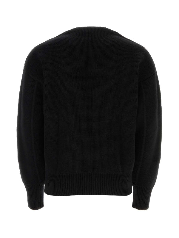 Button Detail Shoulder Cocoon Silhouette
  Knit