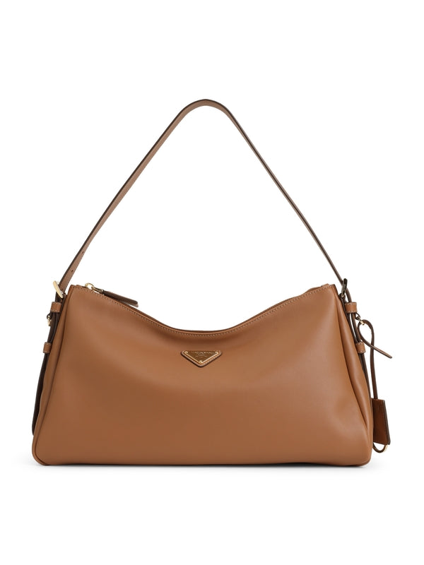 Aimee Triangle Logo Calfskin Shoulder Bag