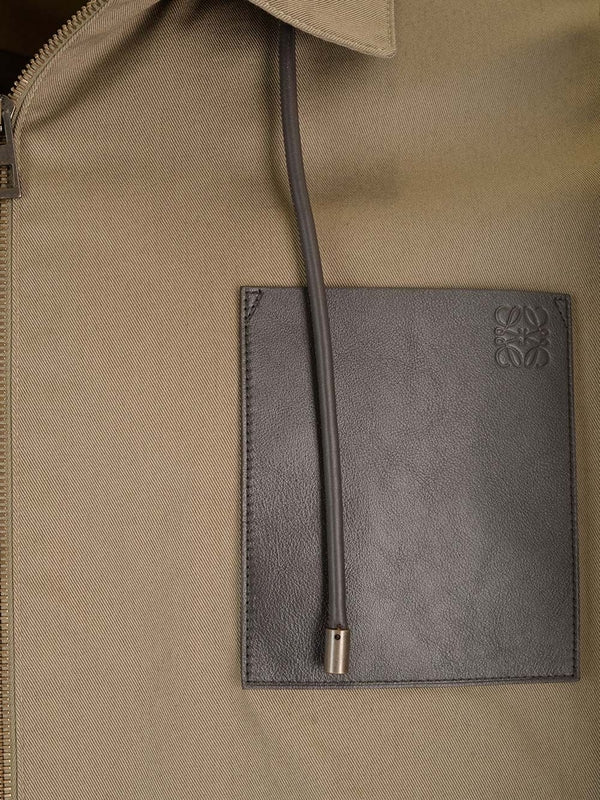 アナグラムレザーパッチフードジャケット