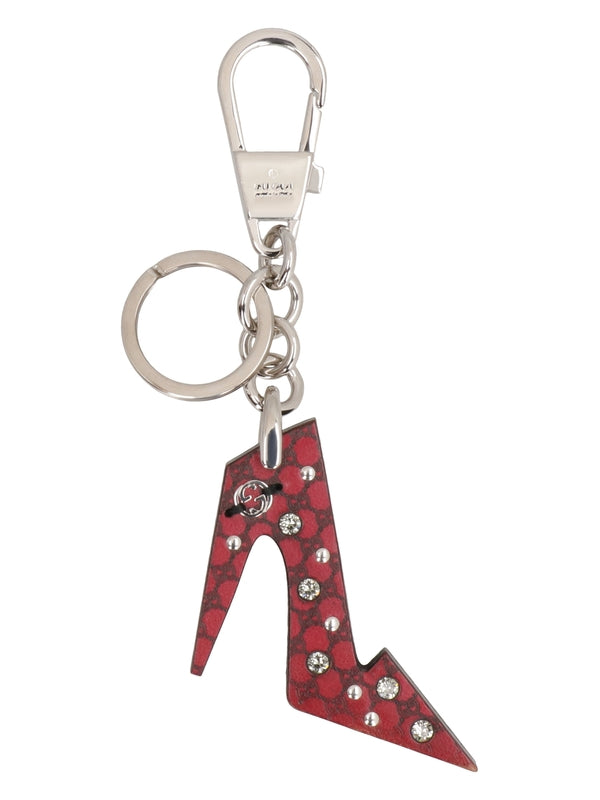 GG Pattern Rhinestone Embellished Key
  Ring