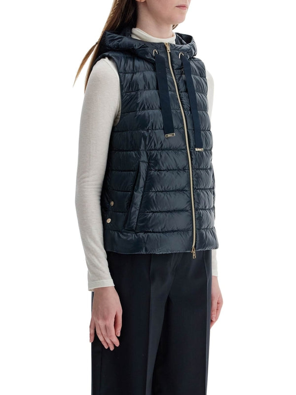 Drawstring Hoodie Padded Vest