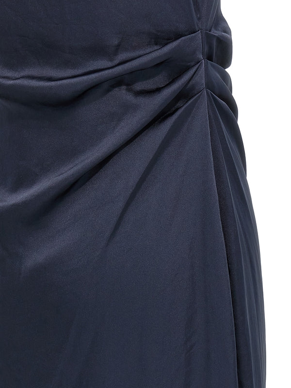 Tiered Navy Long Dress