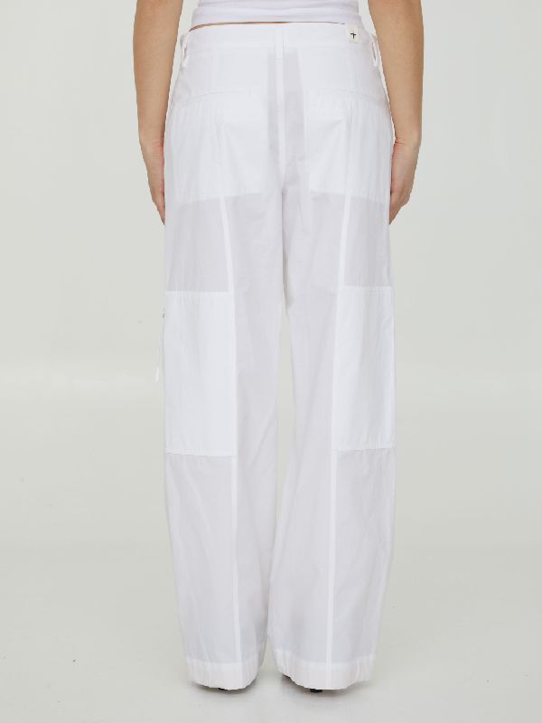 Zipper Pocket Detail Pleated Pants