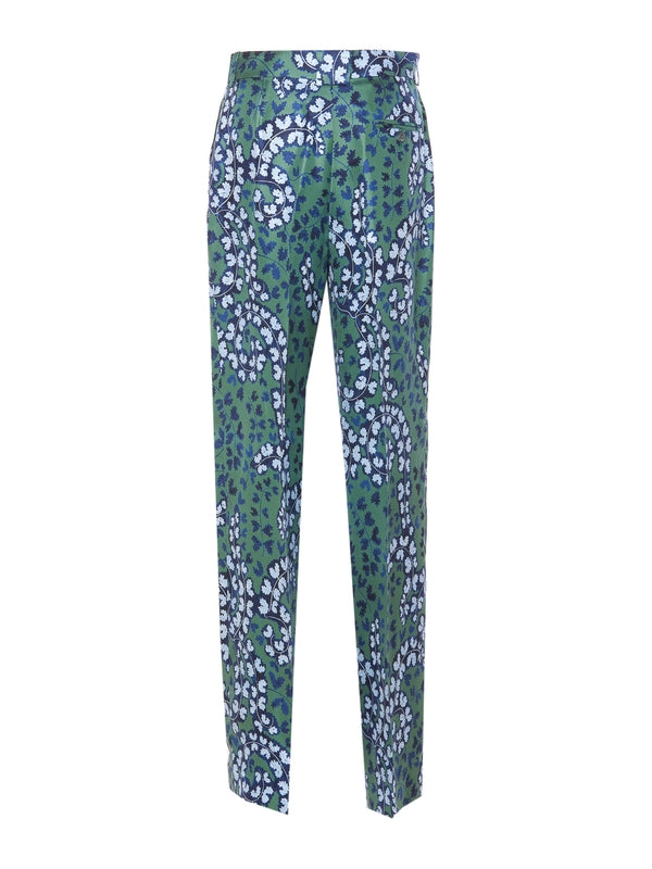 Allover Printing Silk Pants