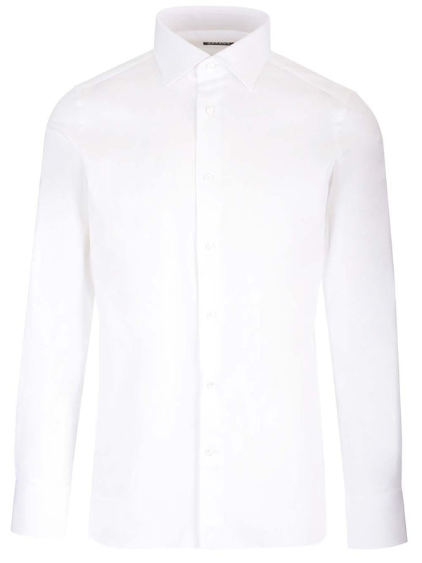 White Cotton Blend
  Shirt