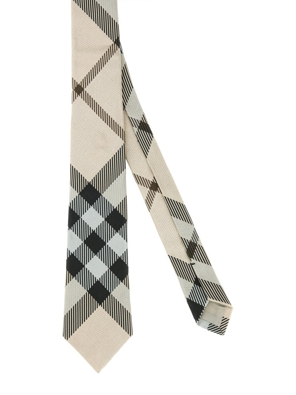 Check Pattern Silk Necktie