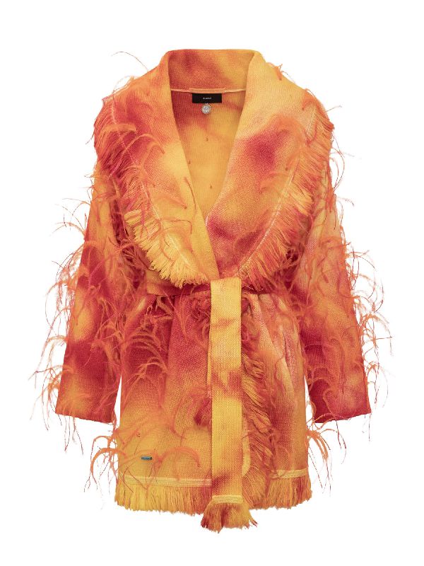 Sunset Feather Trim Cardigan