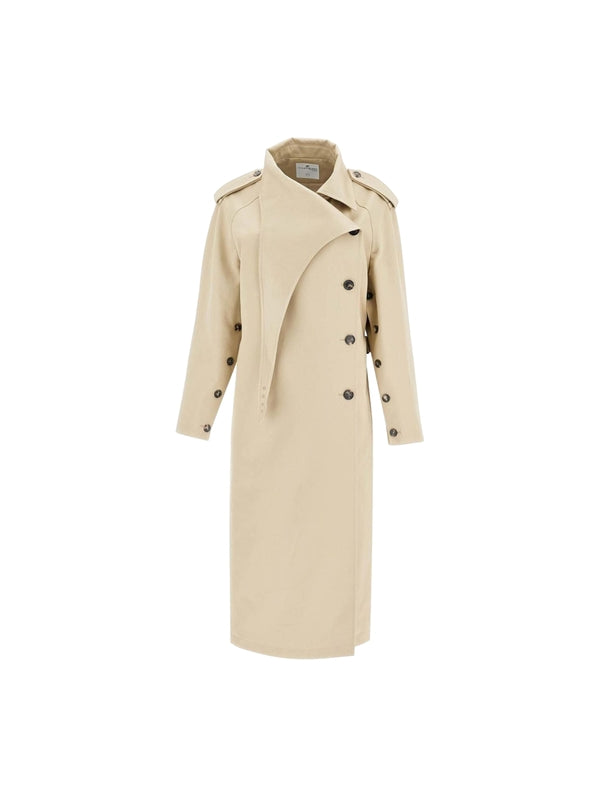 Beige Cotton Trench Coat