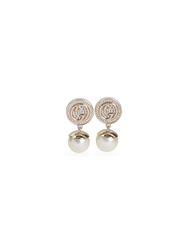Blondie Jewel Logo Pearl Earrings