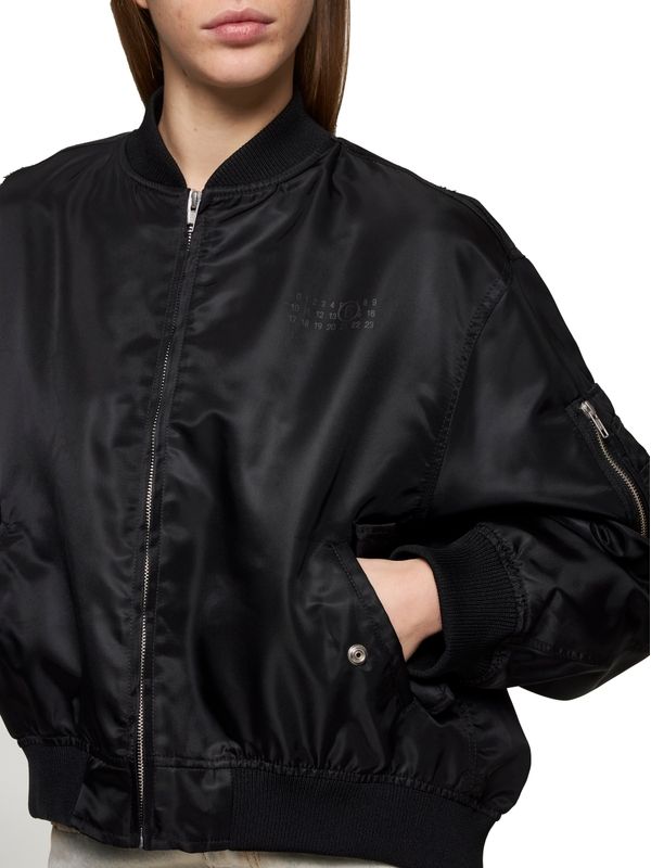 Back Stitch Nylon Bomber Jacket