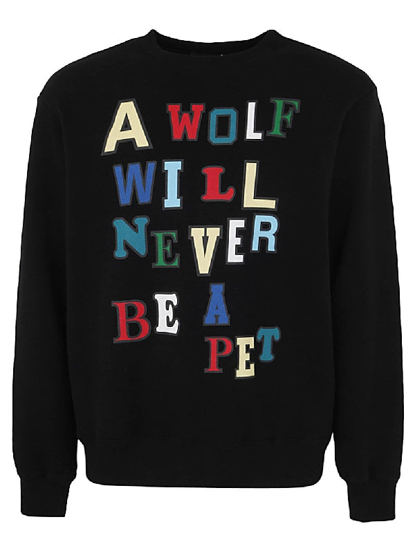 Slogan Printing Crew Neck Sweatshirt