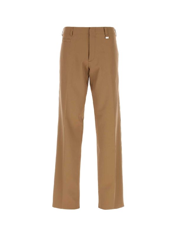 Brown Wool Blend Tailored Pants