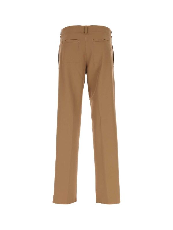 Brown Wool Blend Tailored Pants