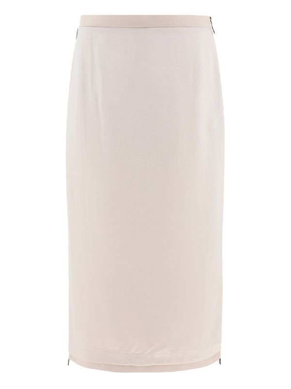 Back Logo Label Satin Skirt