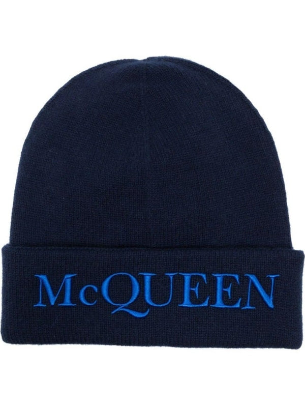 Alexander Mcqueen Navy Beanies