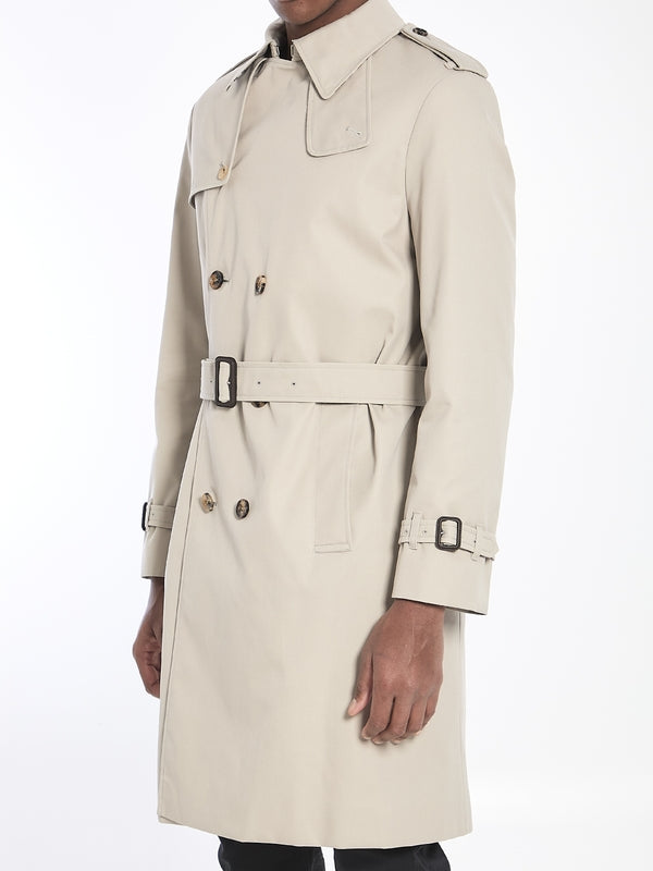 Cotton Blend Long Trench Coat