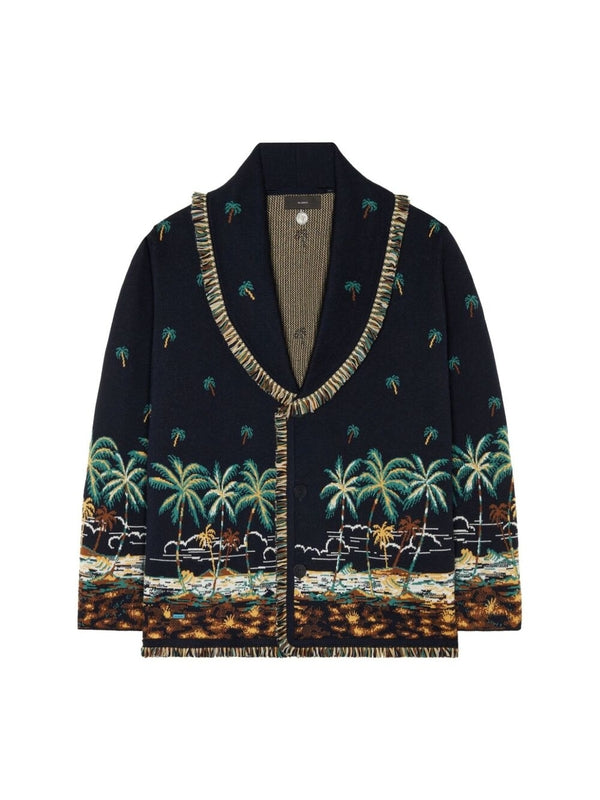 Hawaii Jacquard Wool Cardigan