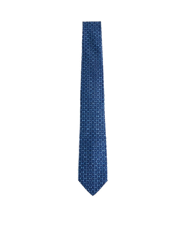 Gancini Printed Silk Tie