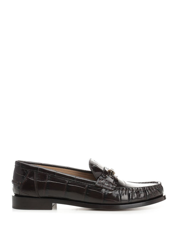 Vara Croc-effect Leather Loafers