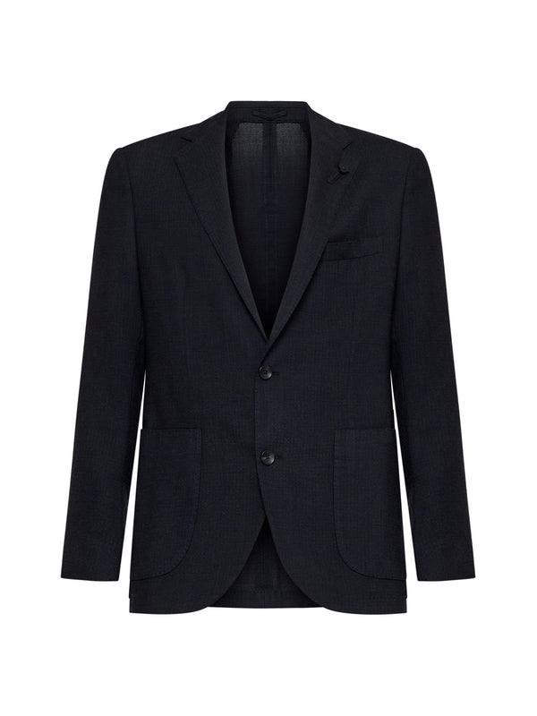 Boutonniere Decoration Single Wool Tailored Jacket