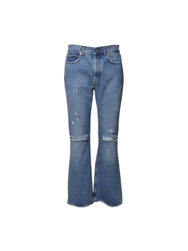 Rider Cut Distressed Denim Pants