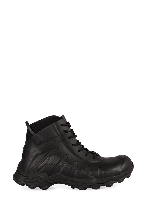 Rubber Lace-Up Boots