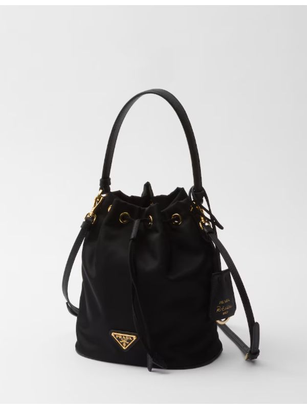 1978 Reedition Triangle Logo Lina Nylon
  Mini Bucket Bag