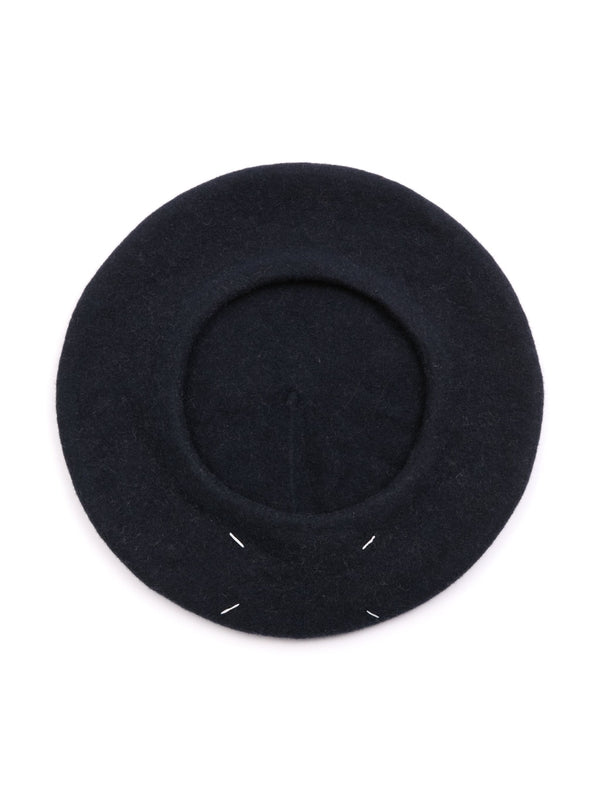 Stitch Detail Wool Beret