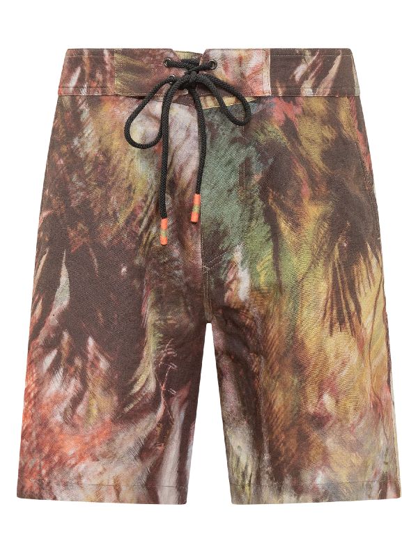 Tropical Printed Drawstring Shorts