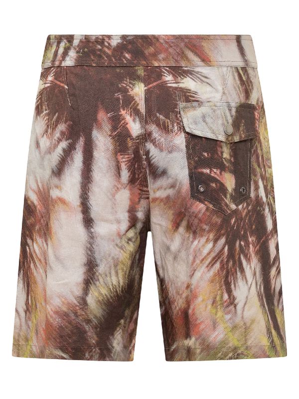 Tropical Printed Drawstring Shorts