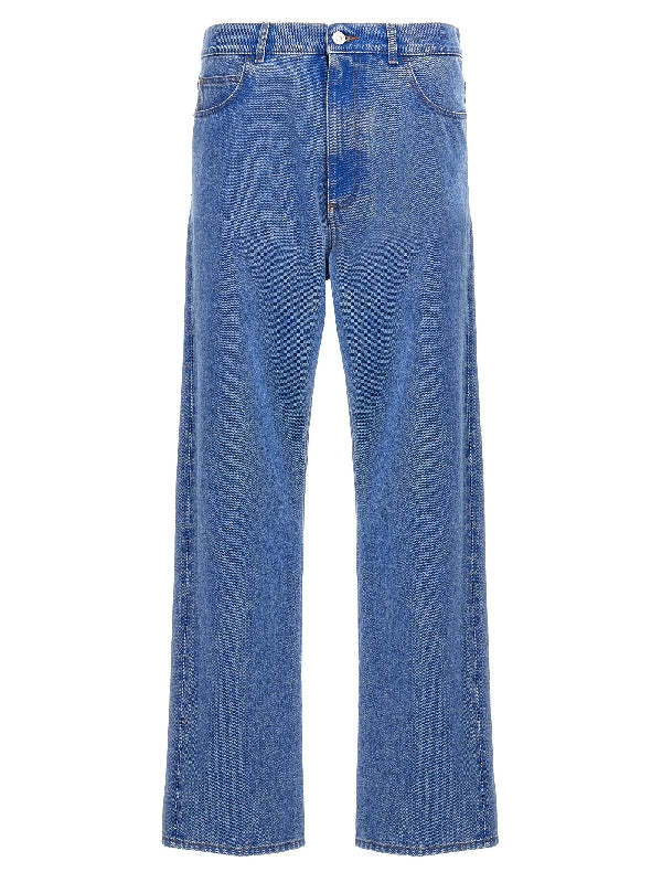 Bleached Cotton Denim Pants