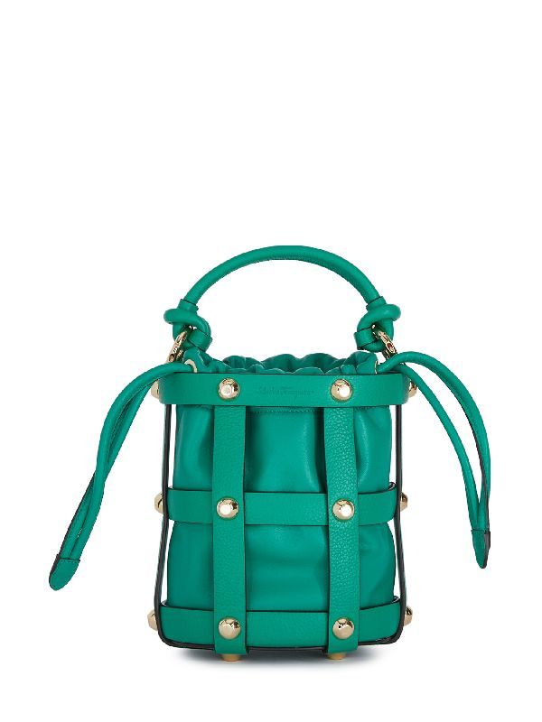 Cage Leather Bucket Bag