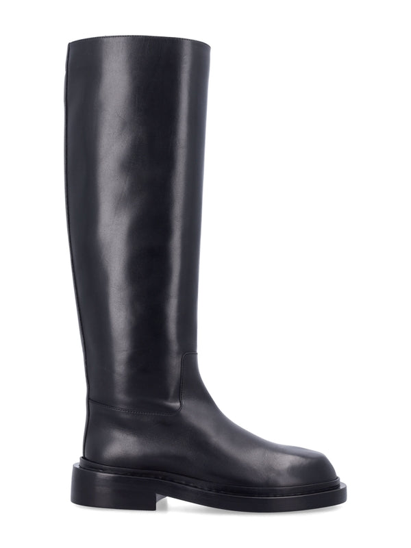 Black Leather High Boots