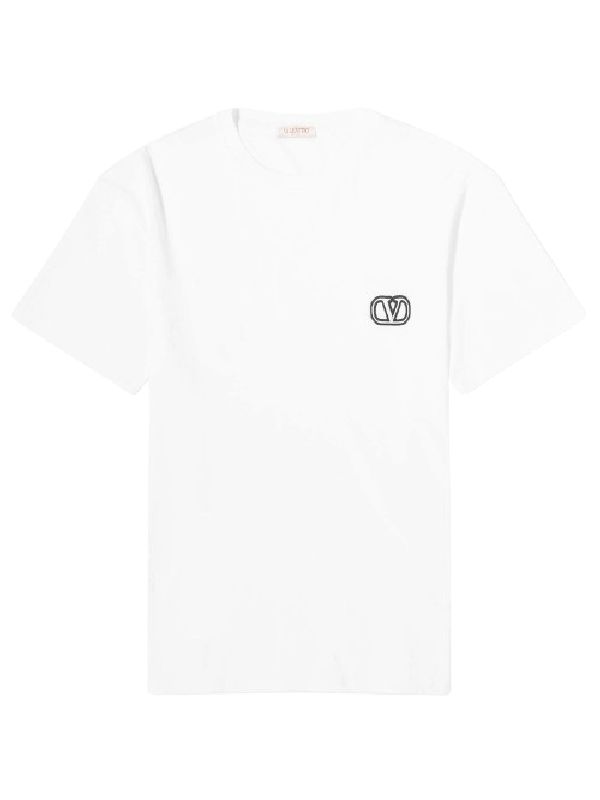 V Logo Printing Short-Sleeve T-Shirt - Jente