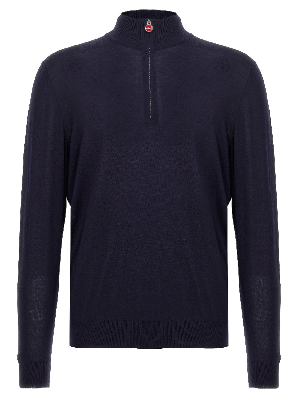 14 Micron Half Zip Wool Knit