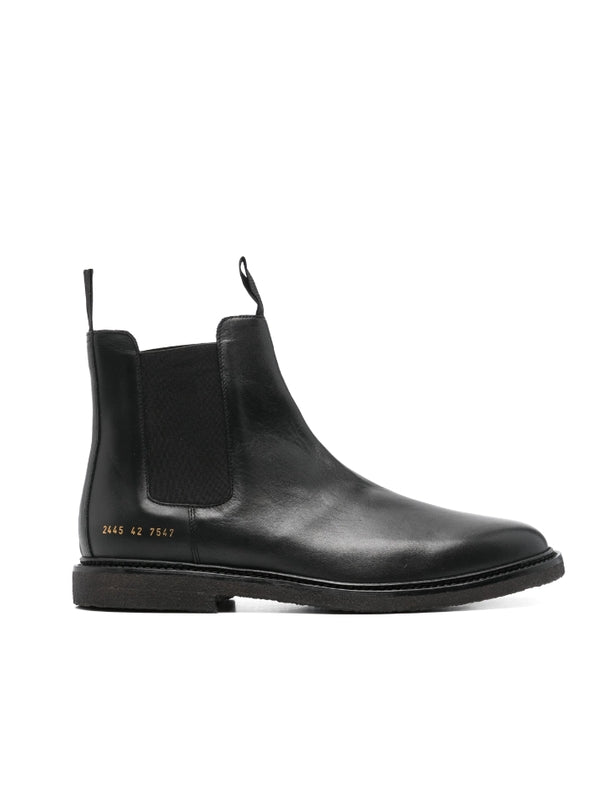 Round Toe Leather Chelsea Boots
