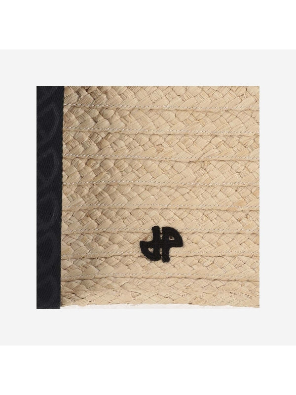 JP Logo Patch Raffia Small Tote Bag