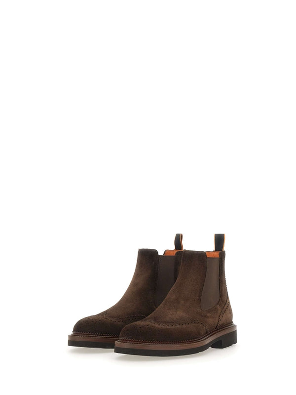 Santoni Brown Chelsea Boots