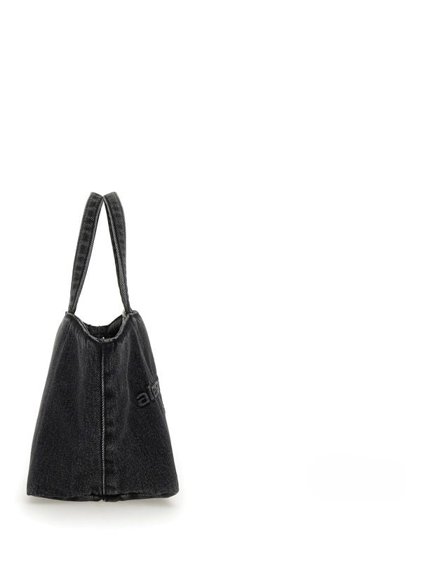 Logo Detail Denim Tote Bag