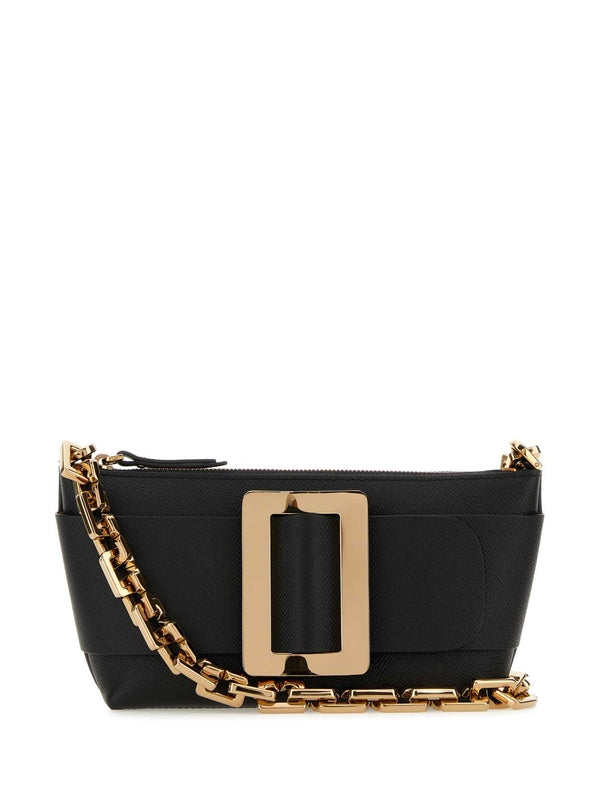 Buckle Detail Chain Shoulder Bag