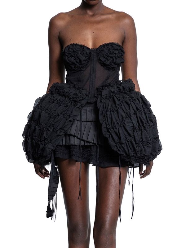 Ruffle Detail Bustier Mini Dress